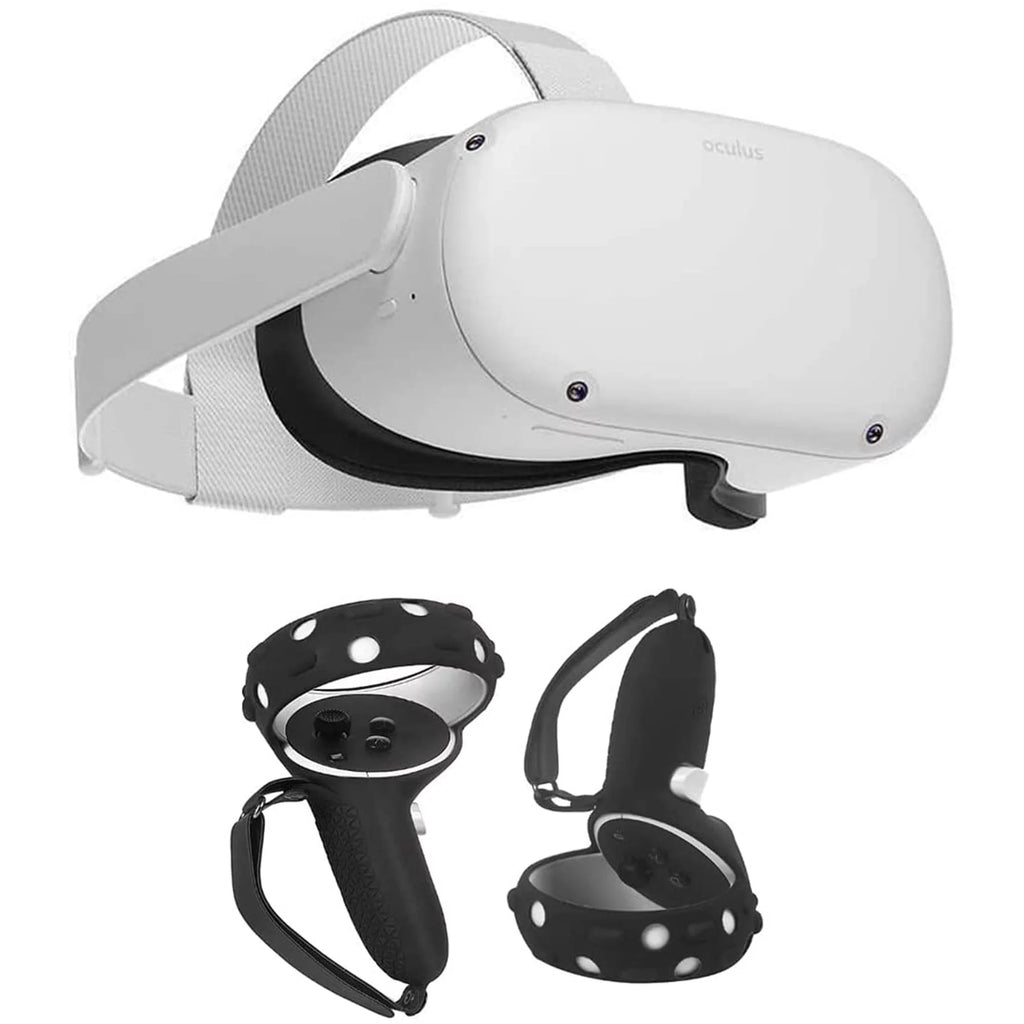 Newest Oculus Quest 2 - All-In-One VR Headset - 256 GB Gaming Headset with  1 Pair of Silicone Controller Grip Cover