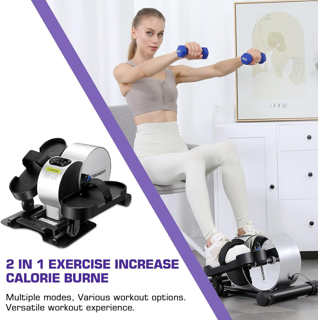 Under Desk Elliptical - Quiet Portable Leg Exerciser with Remote and App Control I90885