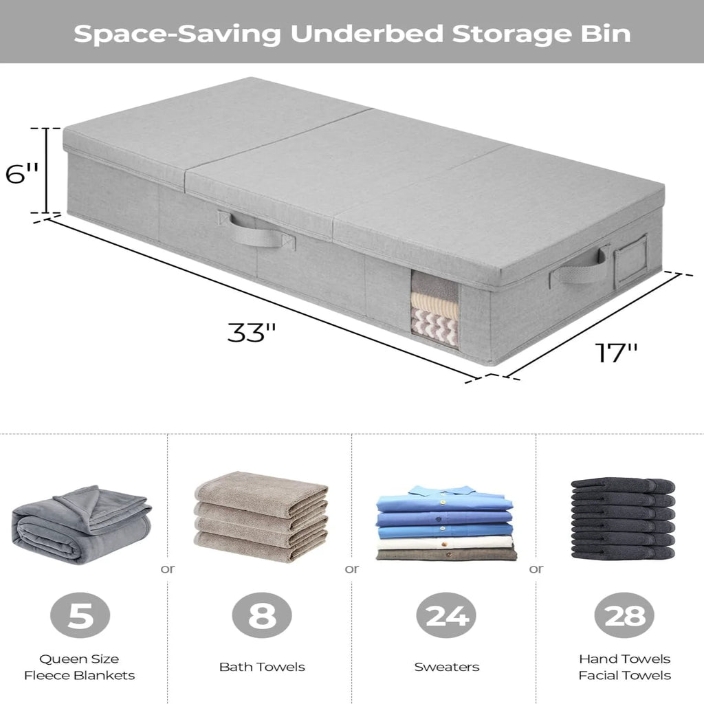 Under Bed Storage Bins with Lids and Handles U235