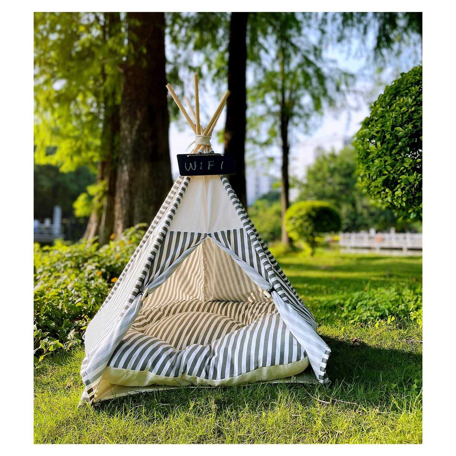 Pet Teepee Tent for Dog with Thick Cushion, 28 Tall L658
