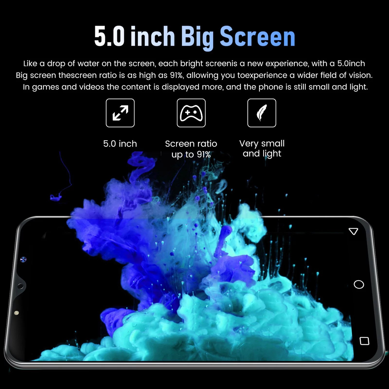 Unlocked Smartphone Dual SIM 5 Inch 3800mAh Face ID Fingerprint GSM 3G E351