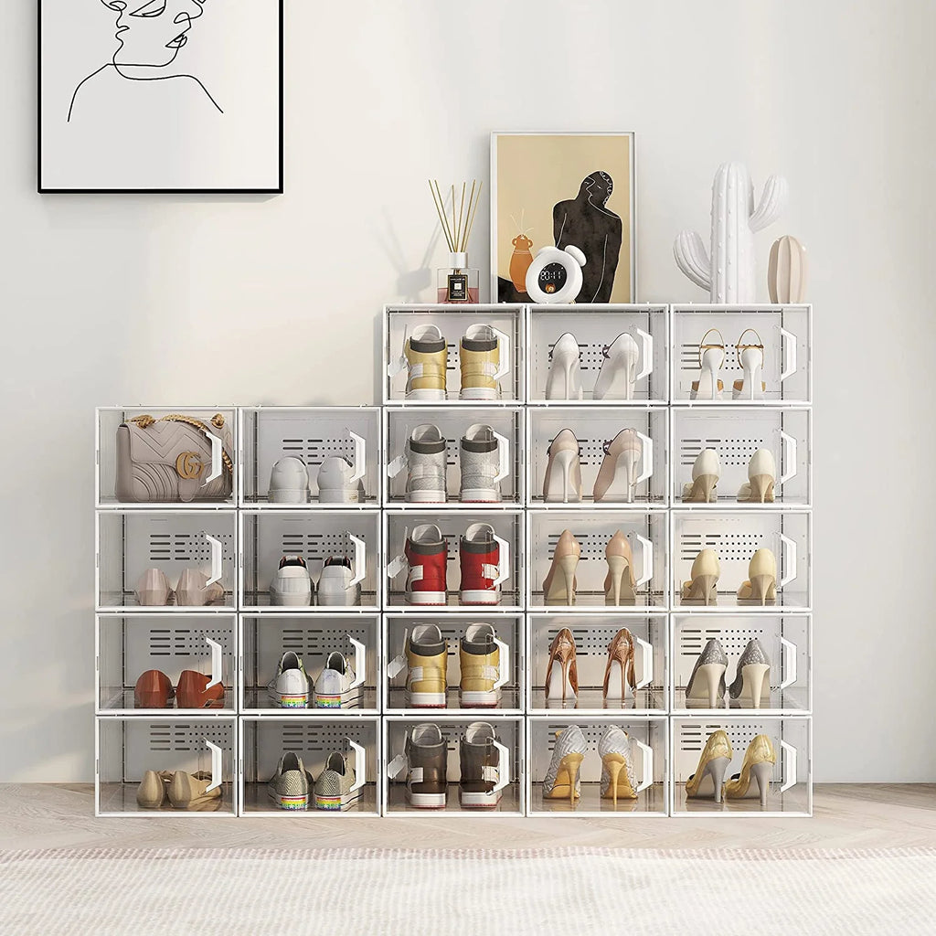 Shoe Storage Box 12 Pack Stackable Breathable S91906