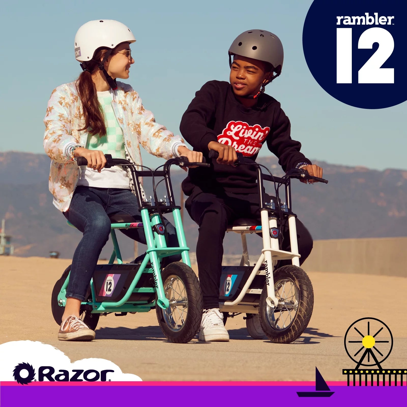 12 Seated Electric Scooter White 14 mph 12 Air-Filled Tires for Teens W76254