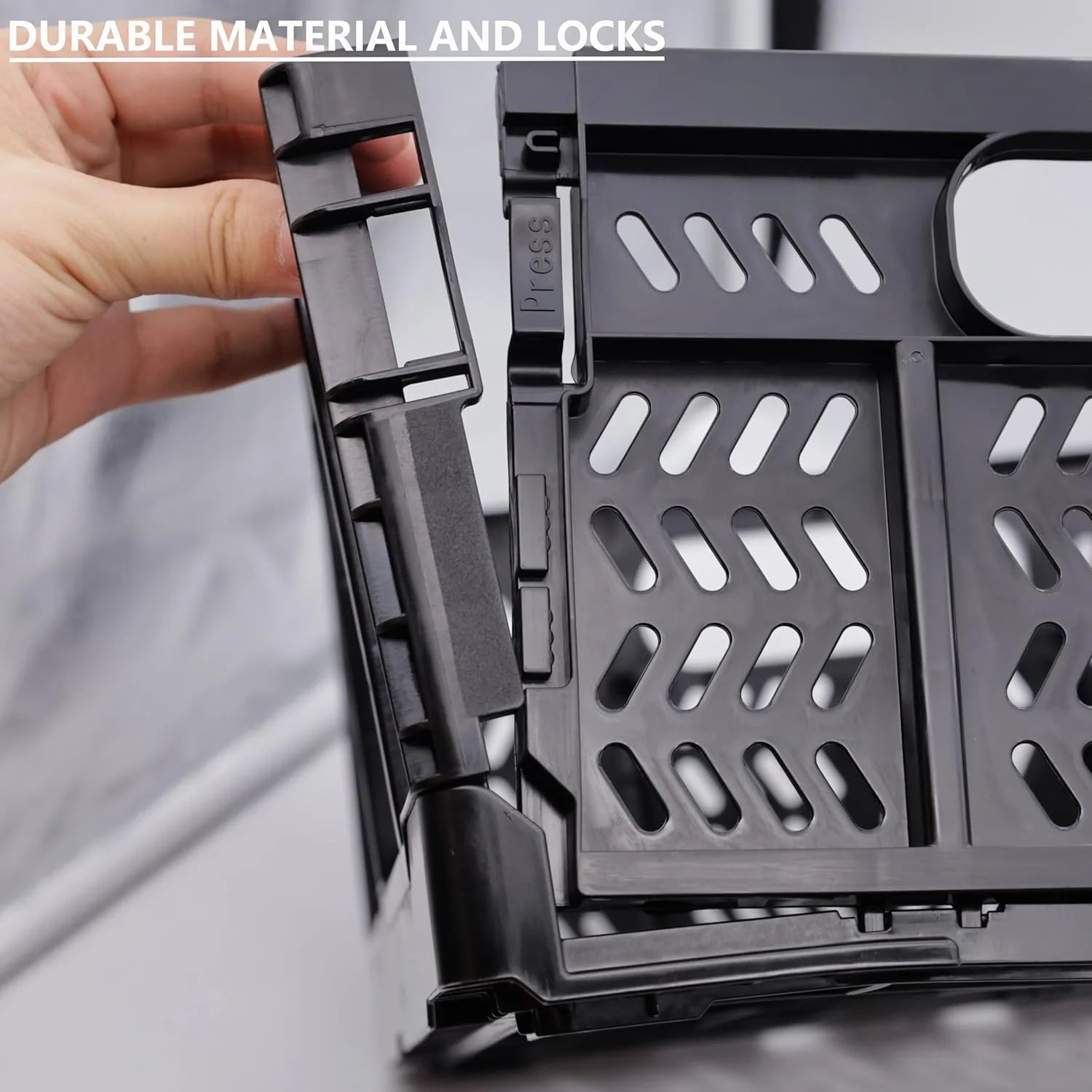 Foldable Plastic Storage Crates, 20L, 4-Pack F639192