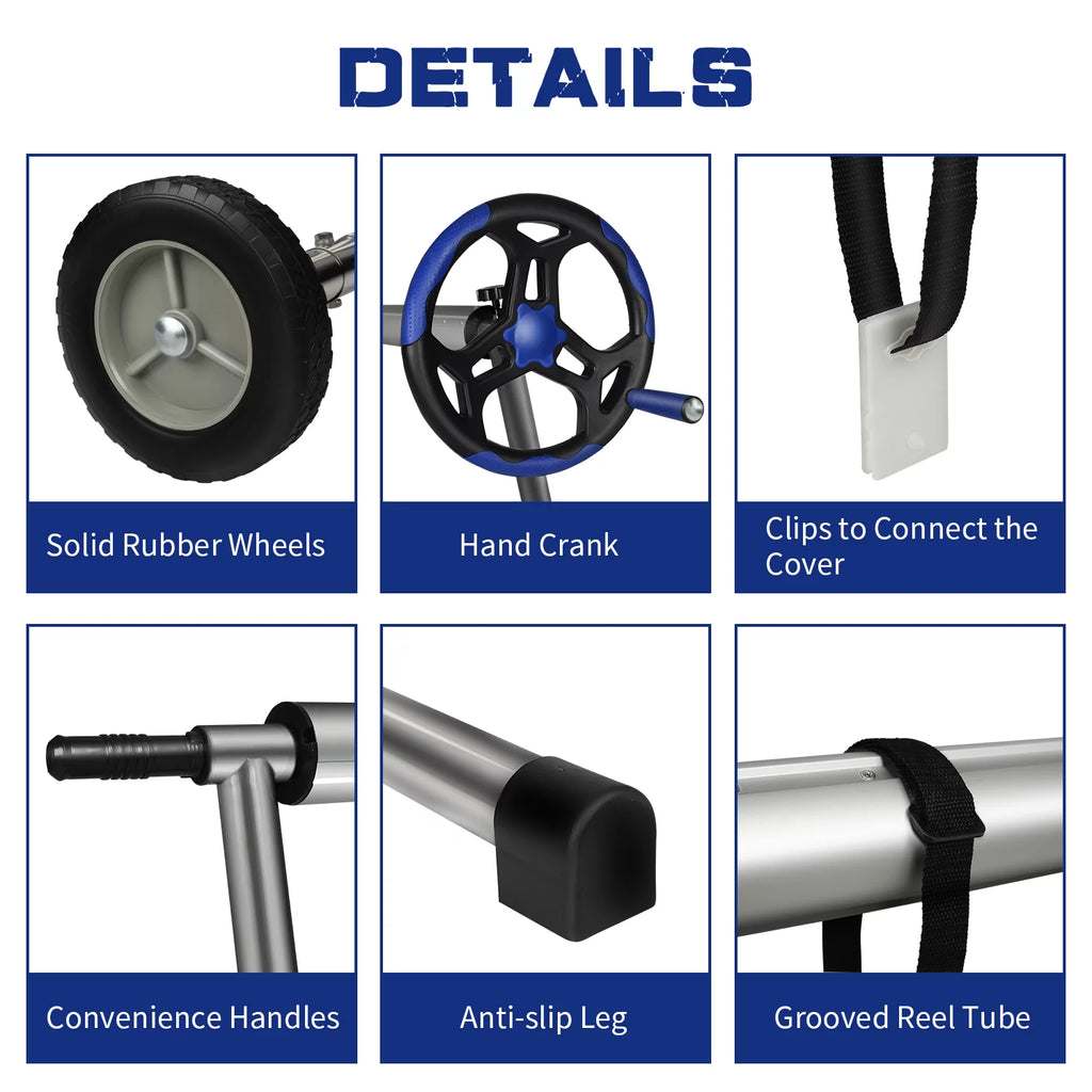20 ft Aluminum Pool Cover Reel Set for Inground Swimming Pool E7000
