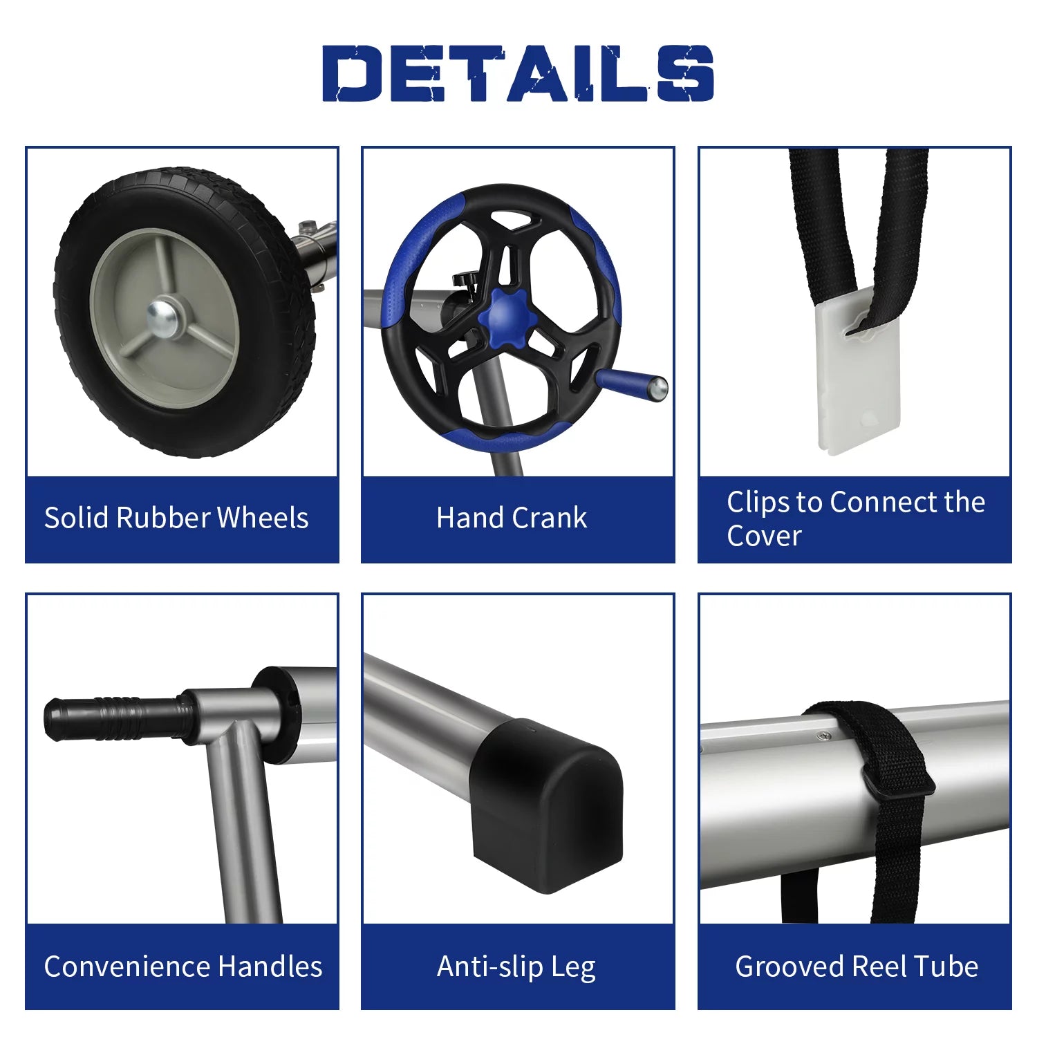 20 ft Aluminum Pool Cover Reel Set for Inground Swimming Pool E7000