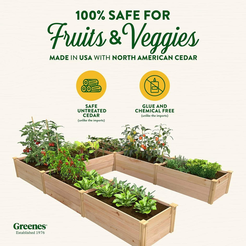 Cedar Raised Garden Bed, 8' x 12' x 16.5" U-Shaped Y63599