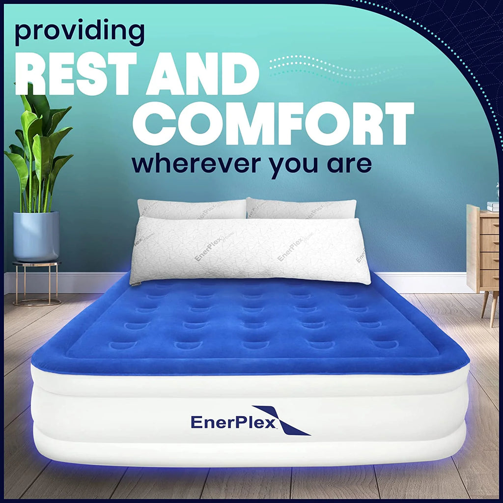 Queen Air Mattress with Built-in Pump, 18 Inch E9249