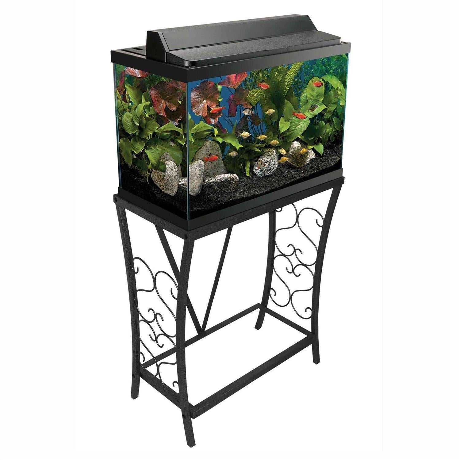 20 Gallon Scroll Aquarium Stand Black O889659