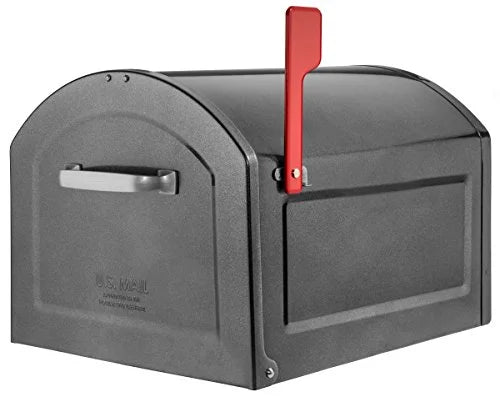 Galvanized Steel Post Mounted Mailbox, Pewter M364249