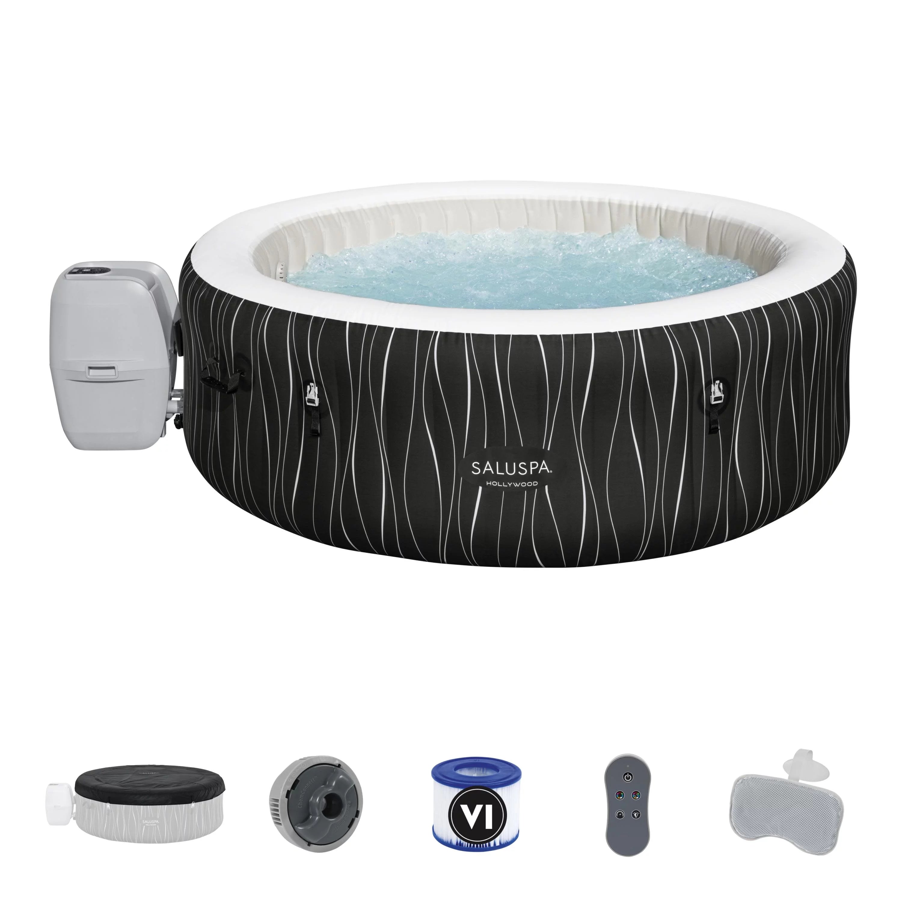 Inflatable Hot Tub with LED Lights, 104°F Max V751546