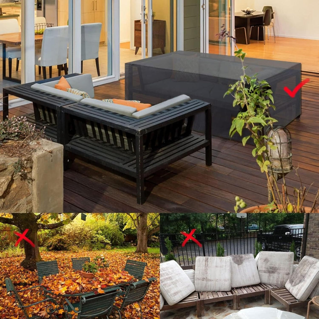 Outdoor Sofa Cover Waterproof Heavy Duty 600D for Sectional Set O8777