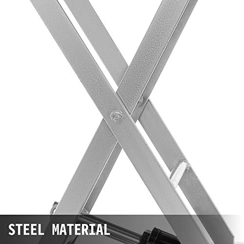 Hydraulic Scissor Lift Cart, 500 lbs Capacity, 28.5-Inch Lifting Height, Manual Foot Pump N737