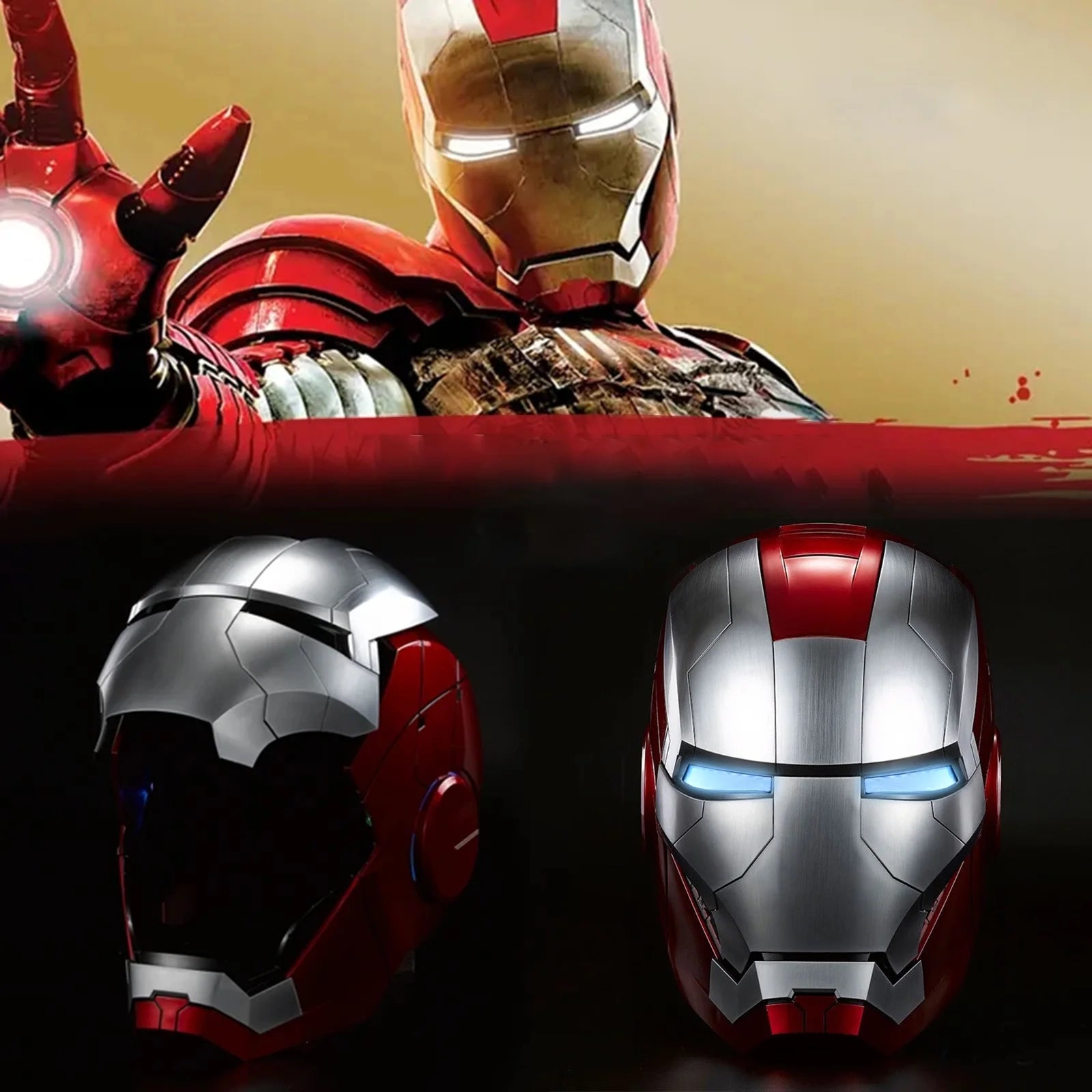 Iron Man Helmet Electronic Wearable Mask with LED Eyes W351