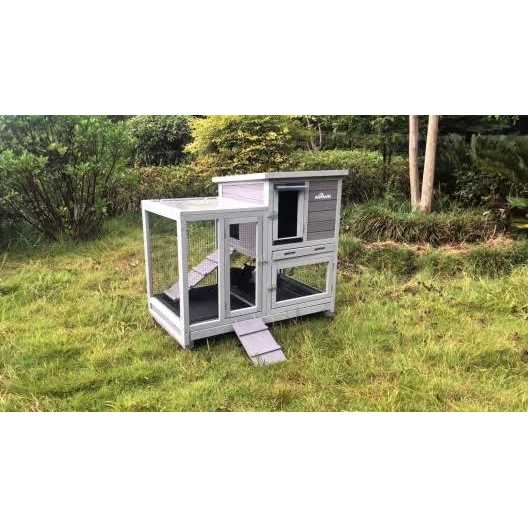 Outdoor Indoor Bunny Hutch with Run S86936