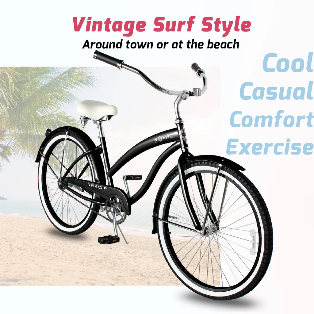 Beach Cruiser Bike for Women, 26 Inch Wheels, 1 Speed H345