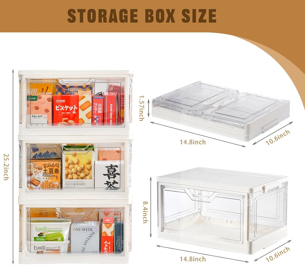 Stackable Clear Plastic Storage Bins with Lids I8250