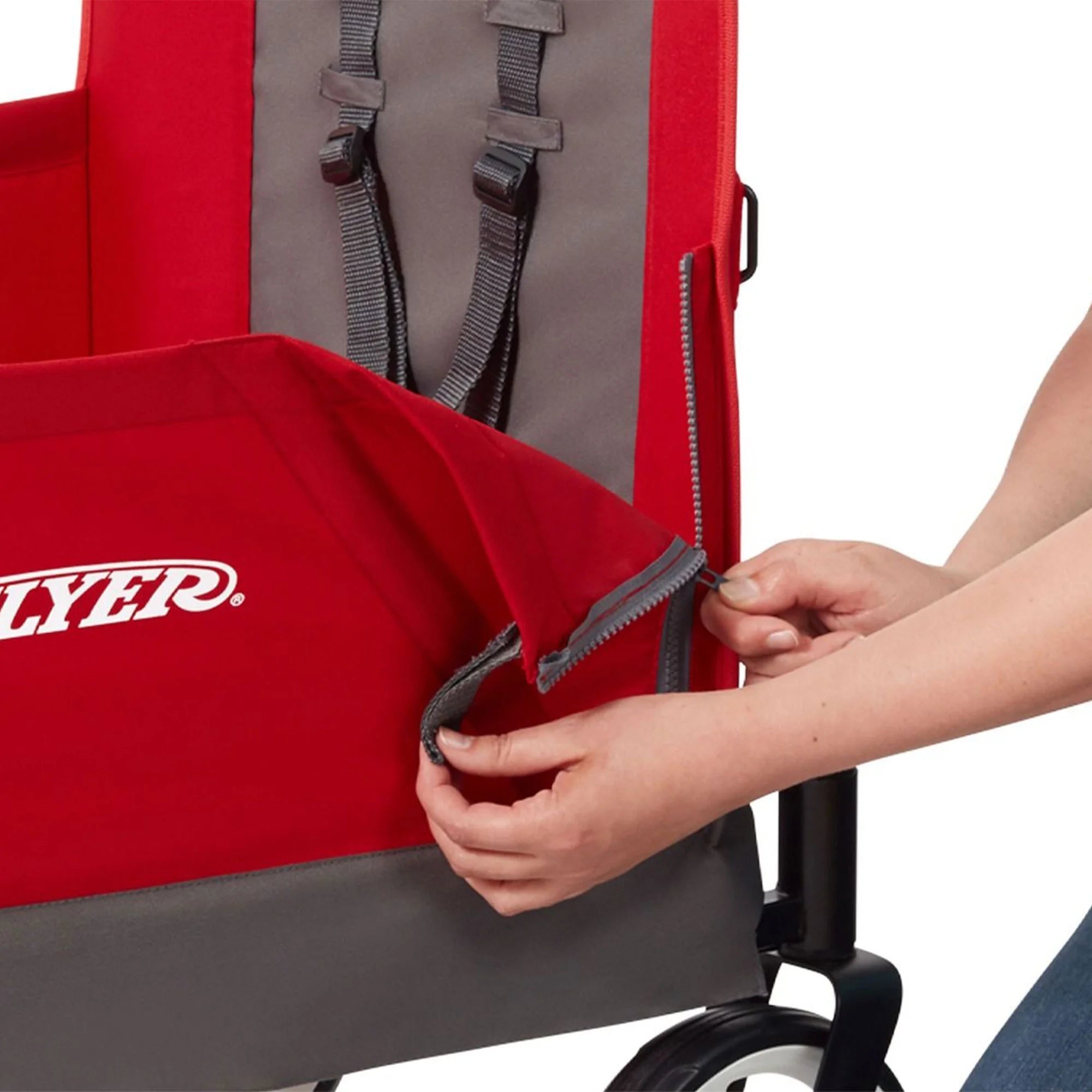 Convertible Stroll N Wagon with Pull & Push Handle, Red/Black T153