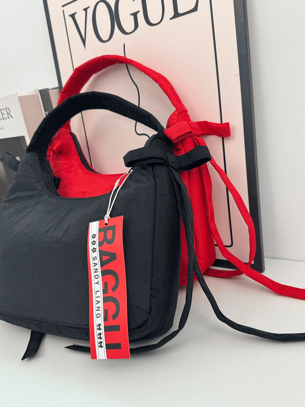 Mini Bow Nylon Handbag P87138