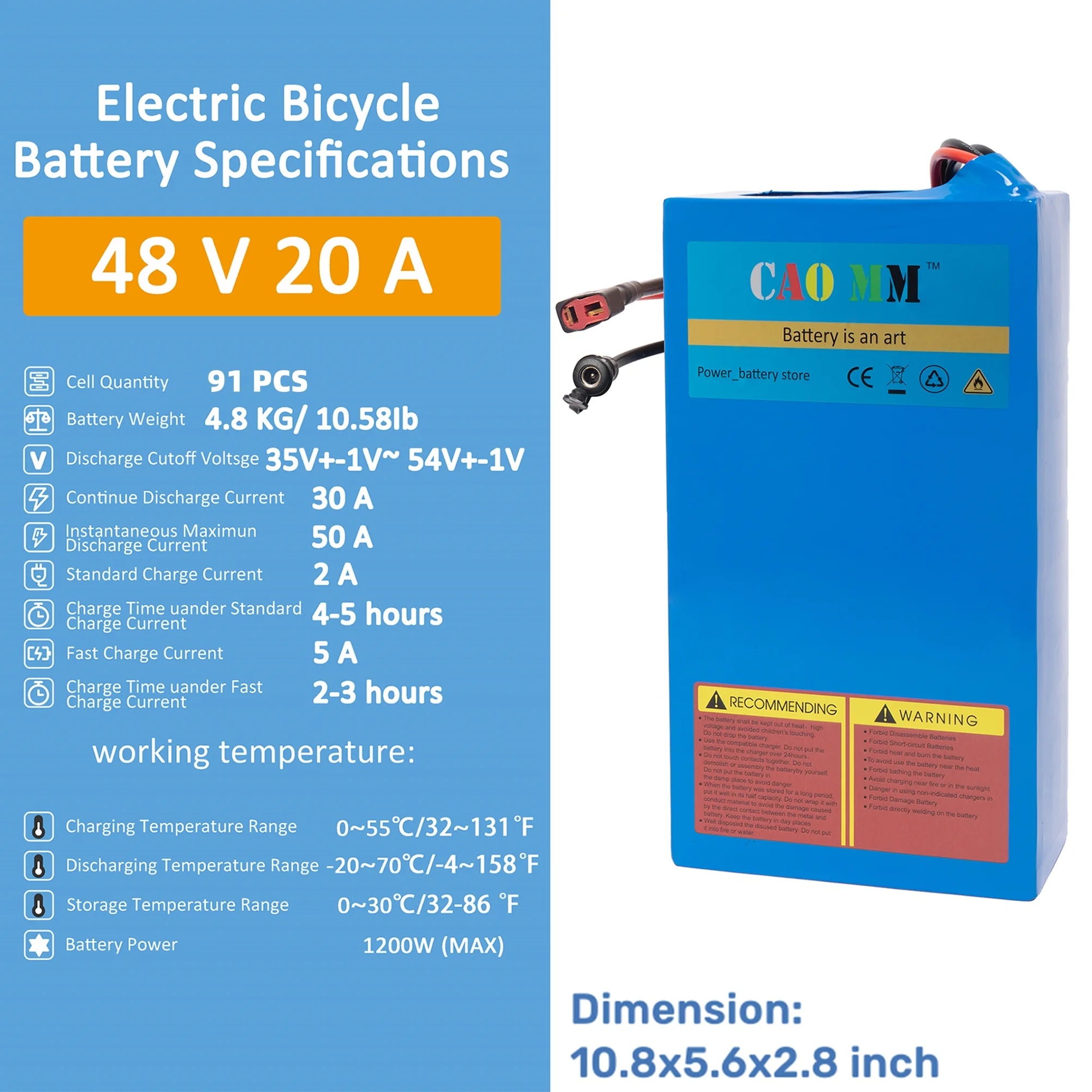 48V 20Ah Lithium Ebike Battery with Charger R3453