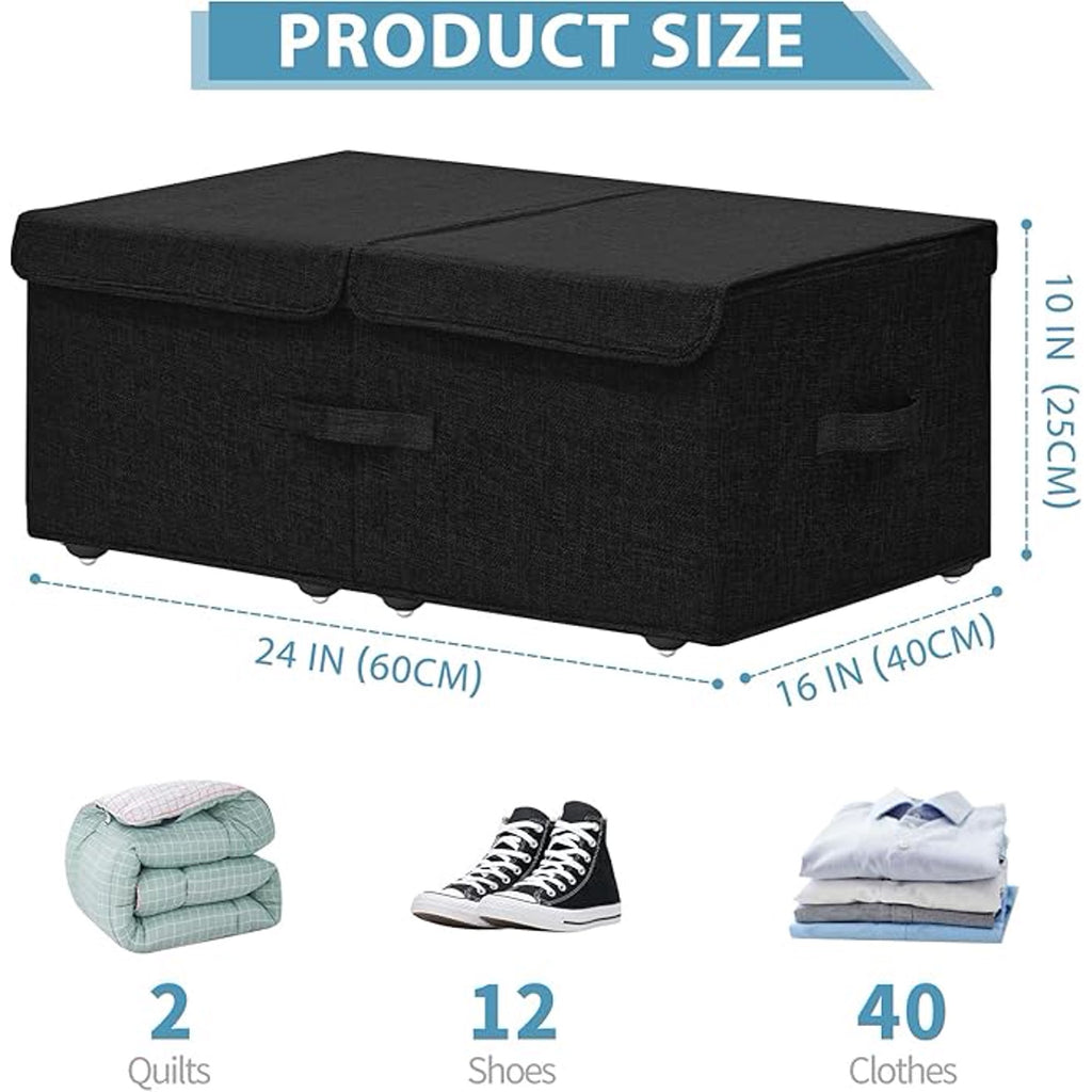 Under Bed Storage Container with Wheels, 2 Pack, Black T159178