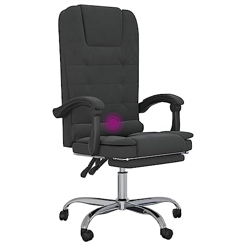 Massage Reclining Office Chair Black Velvet G5765