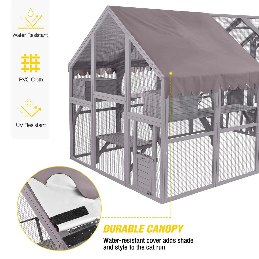 Outdoor Walk-in Catio Enclosure with Bridges and Platforms Y970