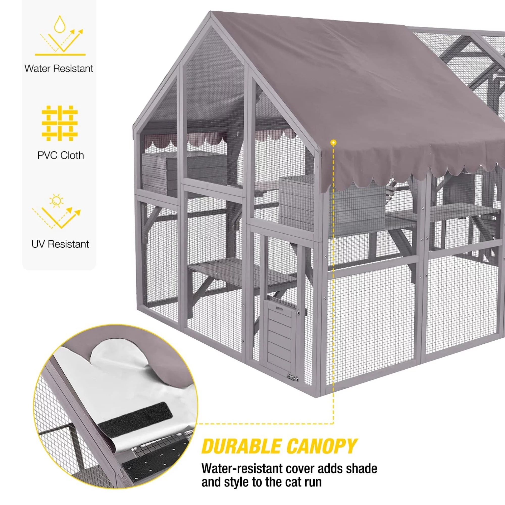 Outdoor Walk-in Catio Enclosure with Bridges and Platforms Y970
