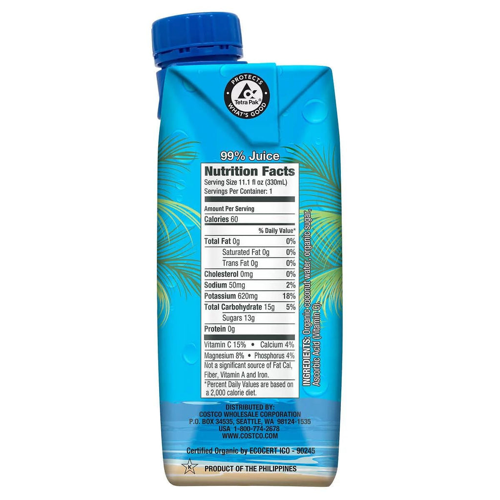 Organic Coconut Water, 11.1 fl oz, 12 Cartons S3819
