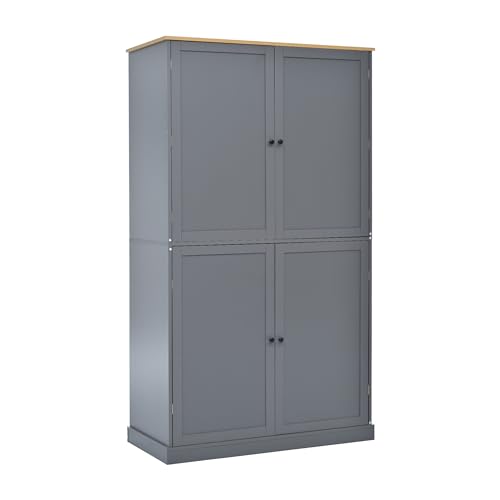 77 inch Kitchen Pantry, Freestanding Tall Cupboard with Shelves and Drawers I3176