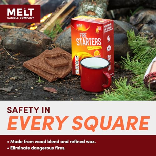 Fire Starter Squares, 160 pcs for Campfire, Grill, Fire Pit, BBQ O544844