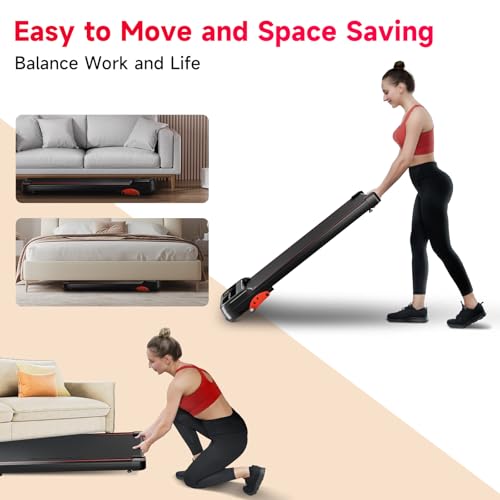 Walking Pad Treadmill with Incline, Under Desk Portable Treadmill with Remote Control W2274