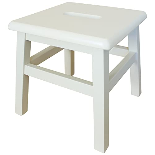 Solid Hardwood Step Stool for Adults and Kids, 12.25 Inches, Unfinished O98013