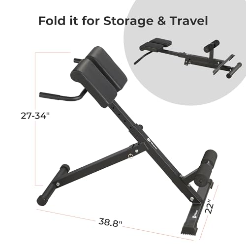 Roman Chair Hyperextension Bench for Glute, Hamstring and Lower Back V777