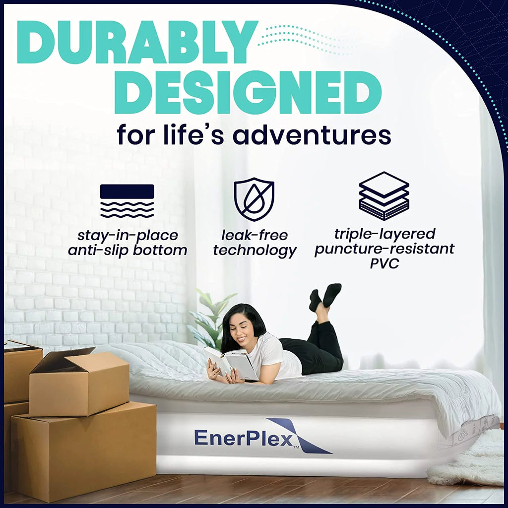 Queen Air Mattress with Built-in Pump, 18 Inch E9249