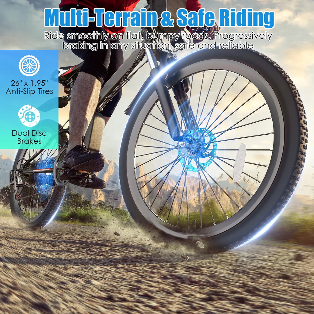 Folding Electric Mountain Bike for Adults, 48V 7.8Ah, 21 Speed Q480915