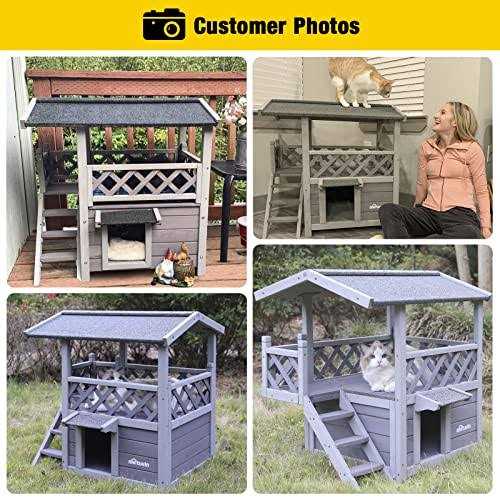 Insulated Cat House with Escape Door for Outdoor Indoor Use A769754