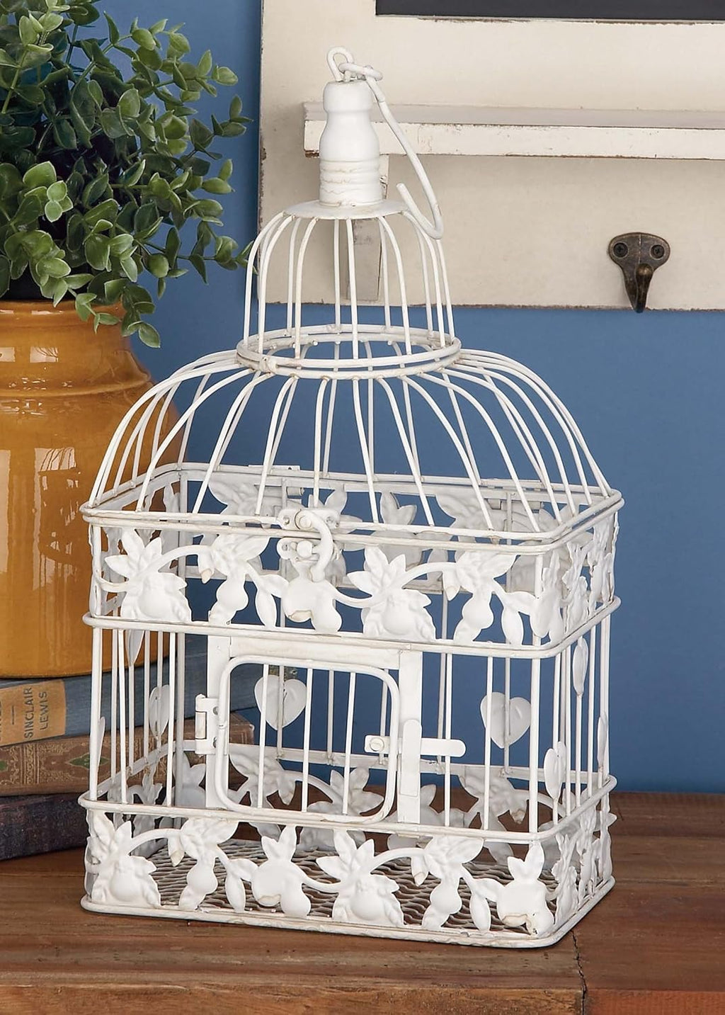 Vintage Metal Birdcage, 22 Inch, White I630587