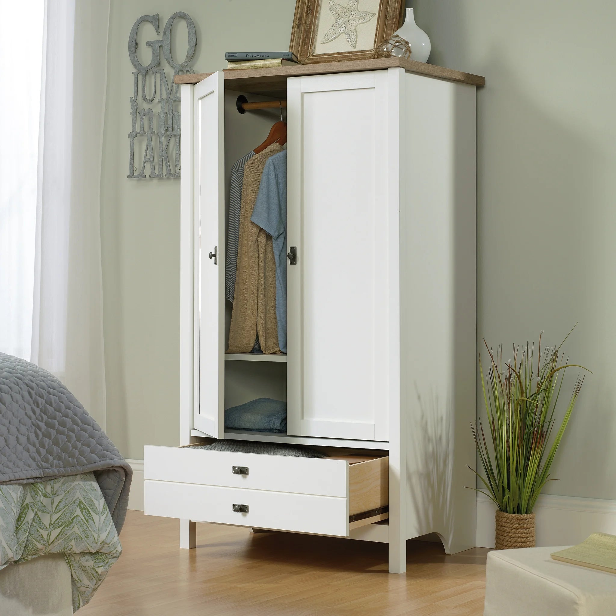 Soft White Armoire F54913