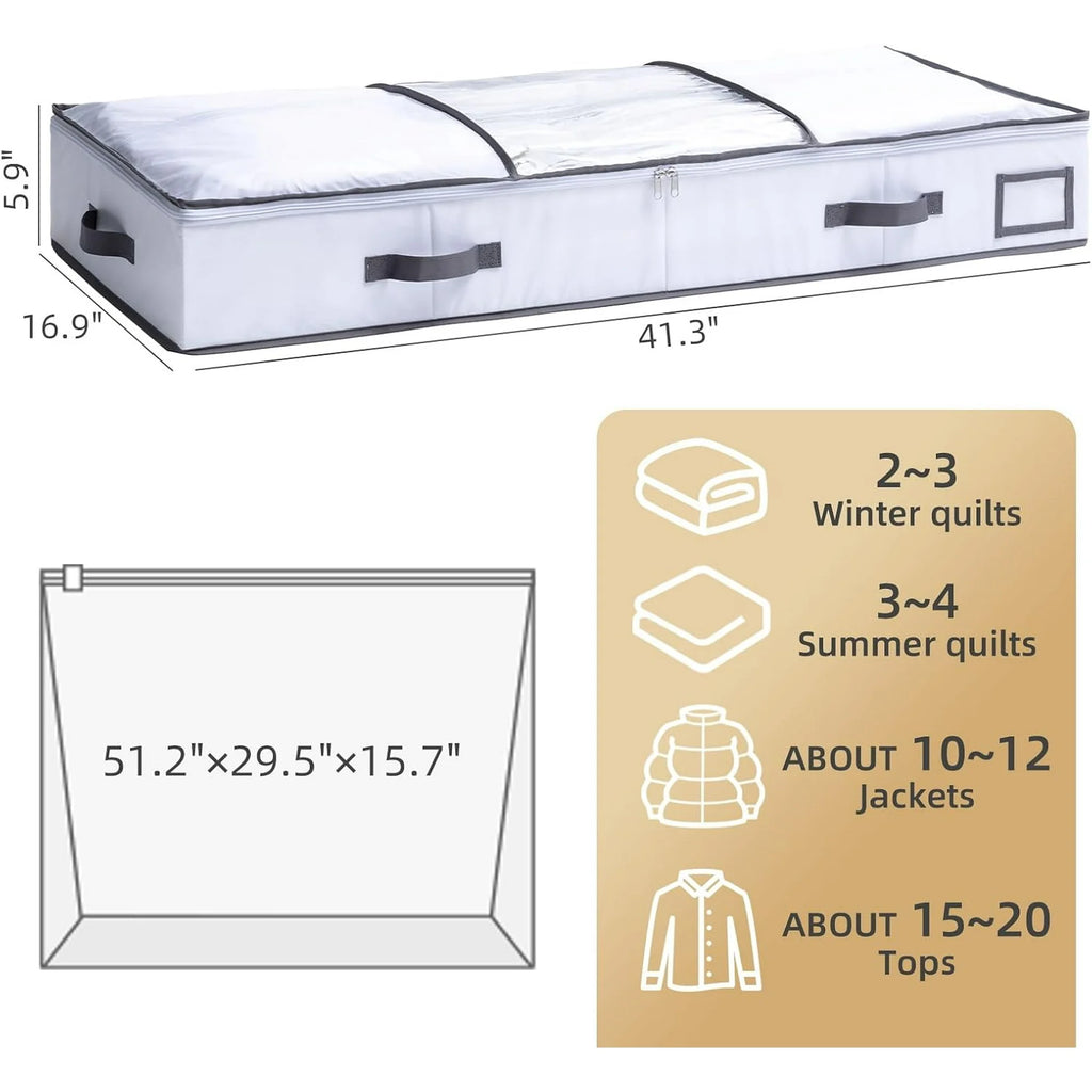 Under Bed Vacuum Seal Storage Bags for Comforters, Large Foldable Box L2108
