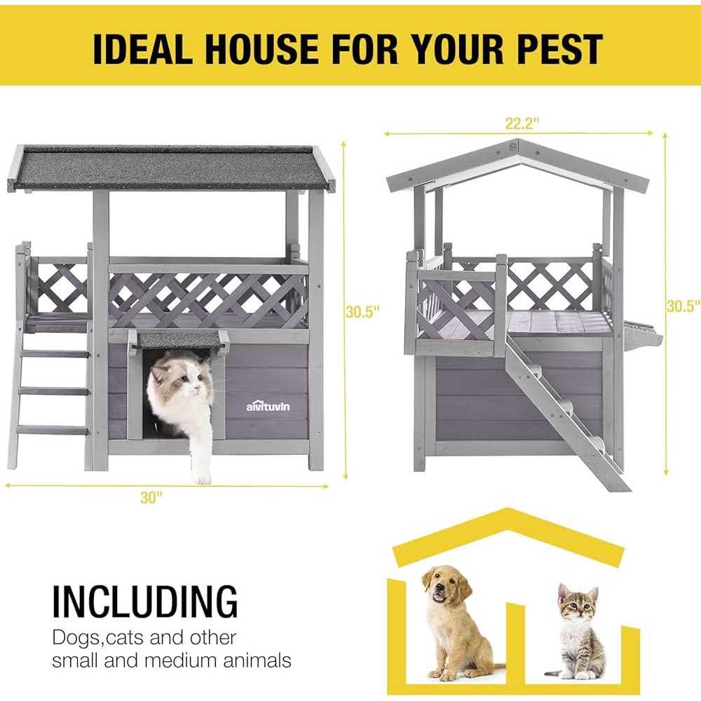 Insulated Cat House with Escape Door for Outdoor Indoor Use A769754