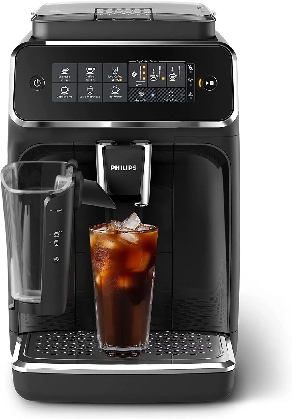 Fully Automatic Espresso Machine with LatteGo & Iced Coffee, Black O373243