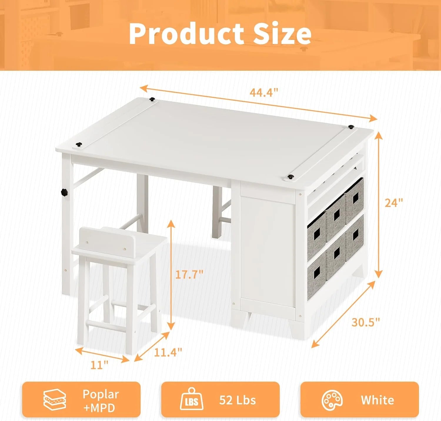 Kids Art Table and Chair Set with Storage Shelves and Paper Roll X80101