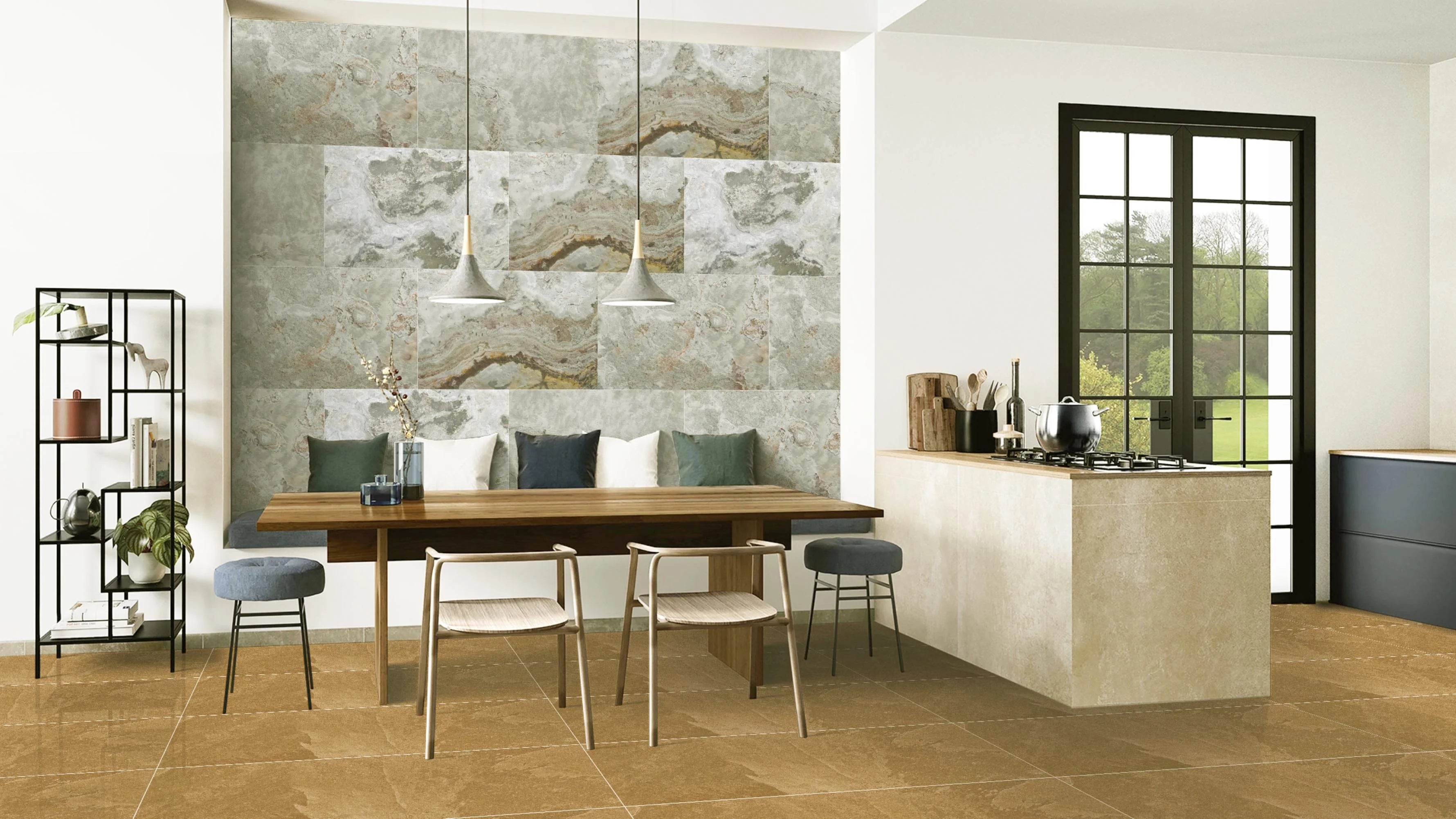 Stone Veneer Wall Panels, Extra Large DIY Stone Finish Tiles for Indoor Outdoor Wall or Backsplash, Set of 10 C832736