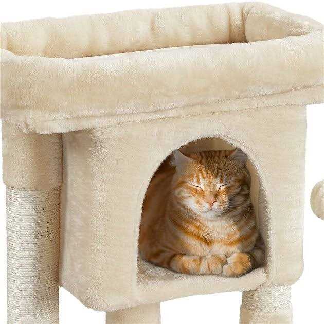2-Level Plush Cat Tree with Condo M63991