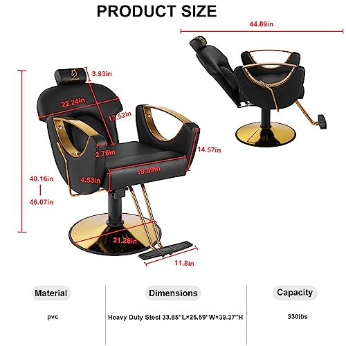 Pink Hydraulic Reclining Barber Salon Chair C219119