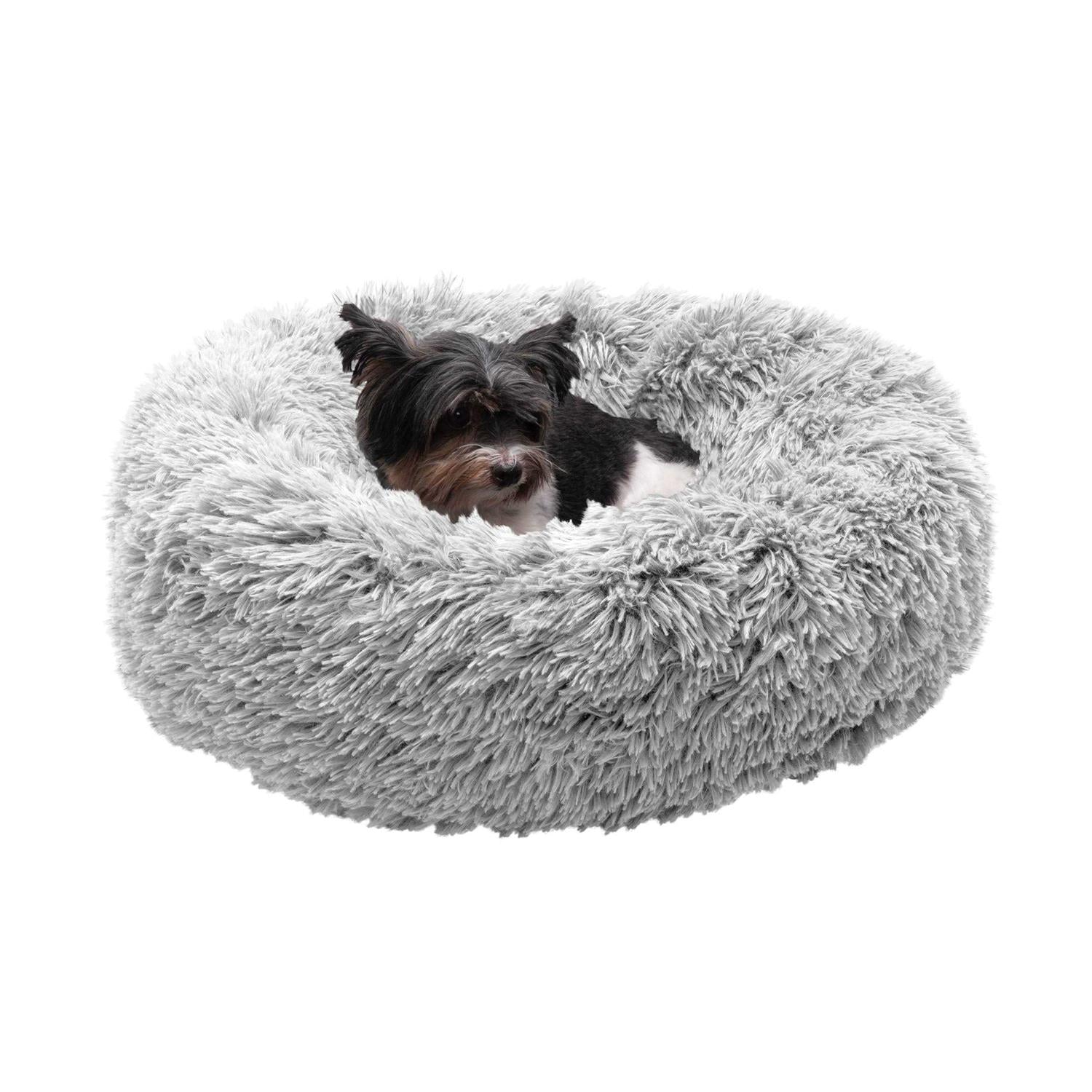 Calming Cuddler Long Fur Donut Dog Bed M169