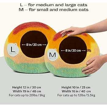 Felt Cat Bed Cave Handmade Merino Wool for Cats and Kittens A57627