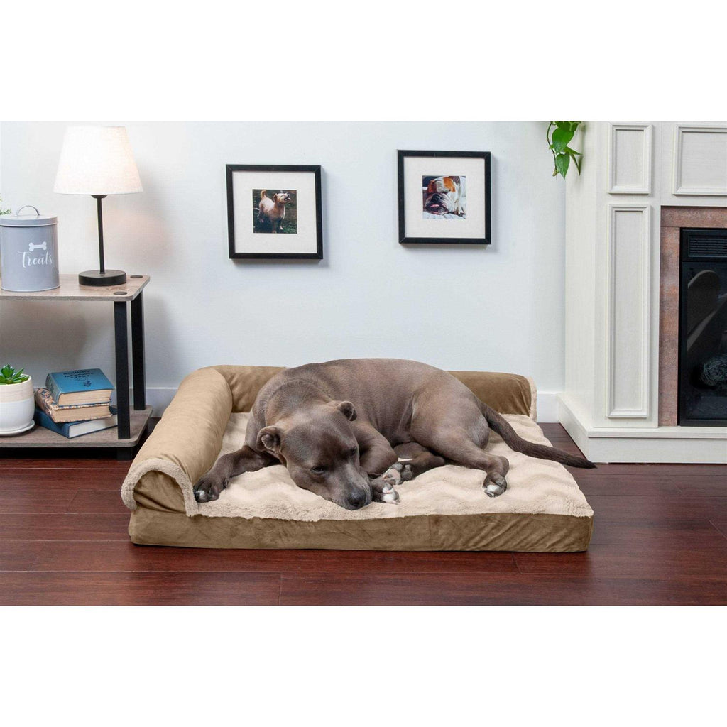 Wave Fur & Velvet Deluxe Chaise Lounge Dog Bed R291583
