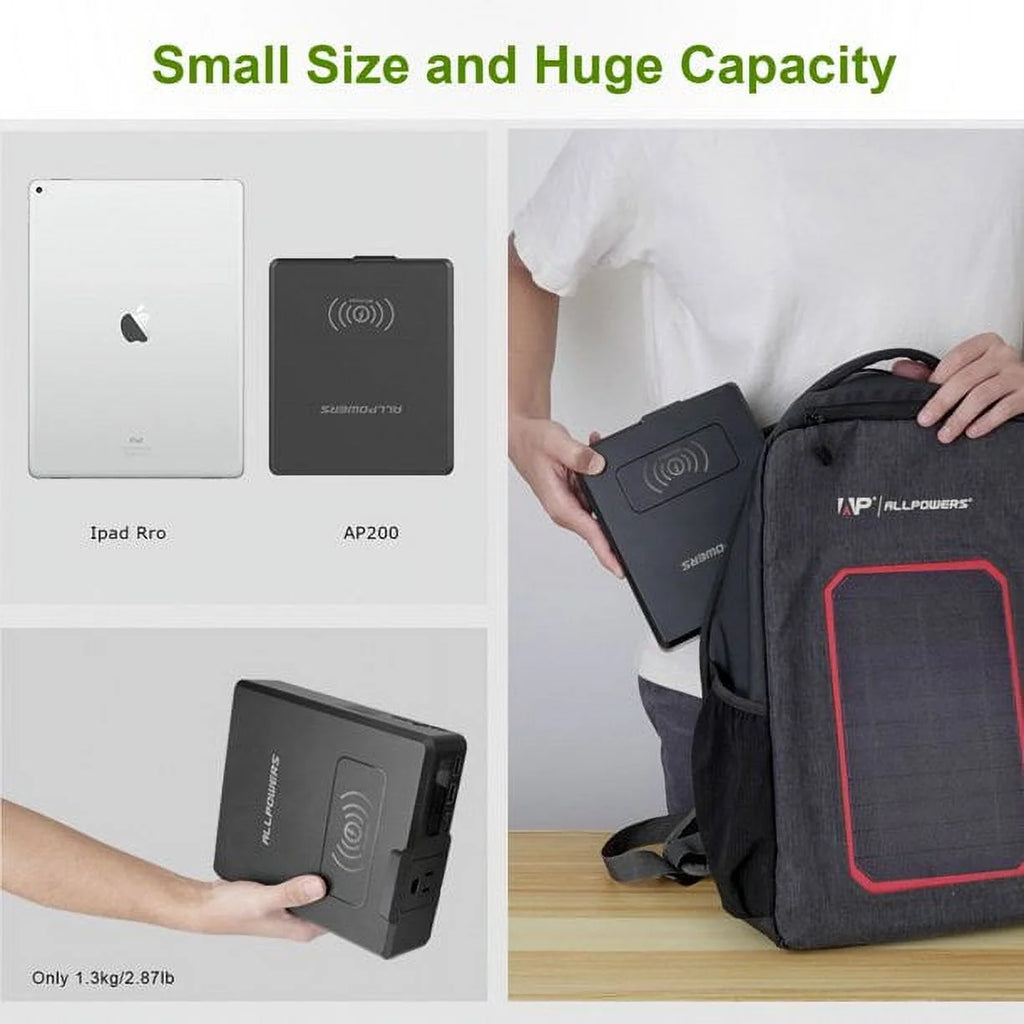 200W 154Wh Portable Power Station with 100W Foldable Solar Panel P106614